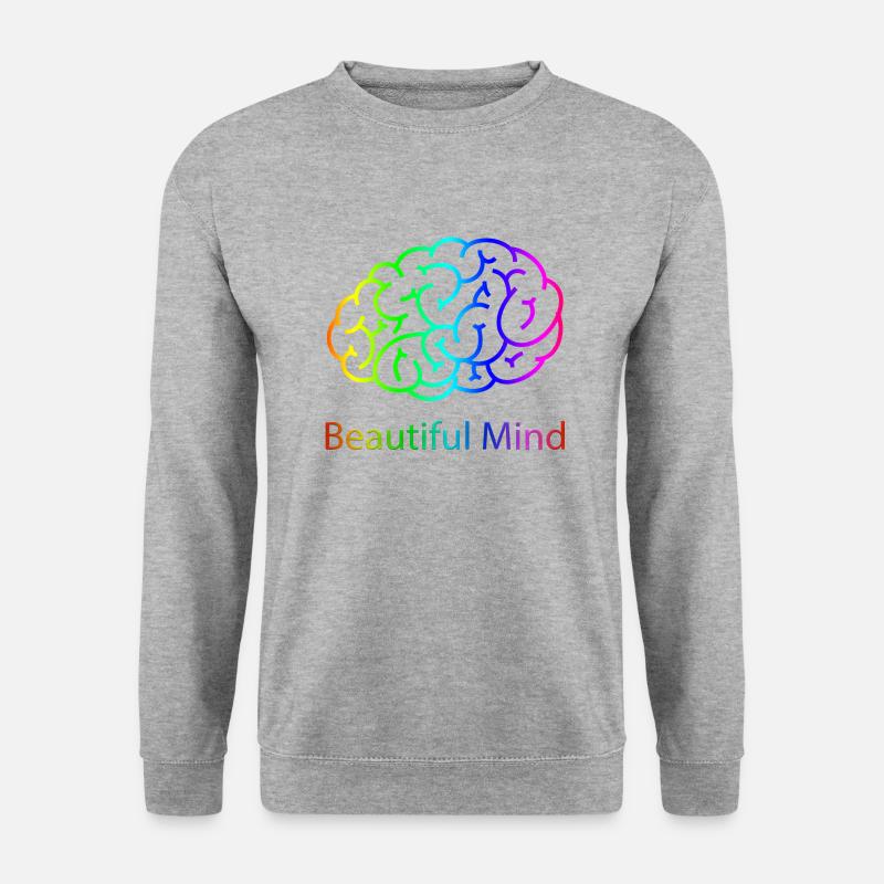 Beautiful Mind - Unisex Pullover - Weißgrau meliert