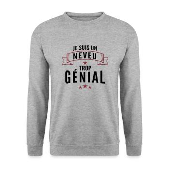 je suis un neveu génial - Sweat-shirt Unisexe - gris chiné - Devant - Alina (178cm) & Michal (187cm)