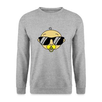 baby - Unisex Sweatshirt - salt & pepper - Front - Alina (178cm) & Michal (187cm)