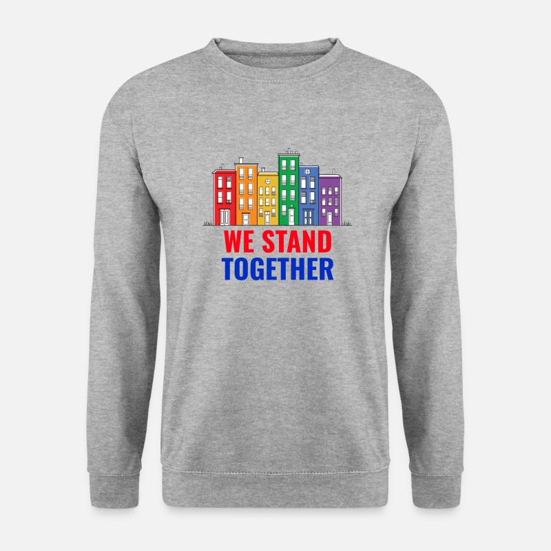 Wir stehen zusammen - Unisex Pullover - Weißgrau meliert