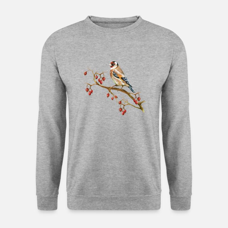 Bunte Vogel - Unisex Pullover - Weißgrau meliert