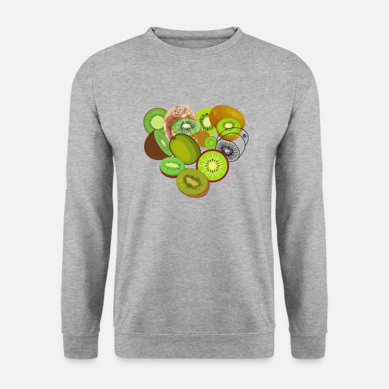Liebe Kiwi - Unisex Pullover - Weißgrau meliert