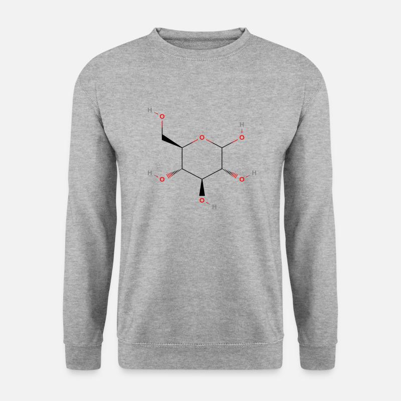 GlukoseMolekül - Farbige Strukturformel - Unisex Pullover - Weißgrau meliert
