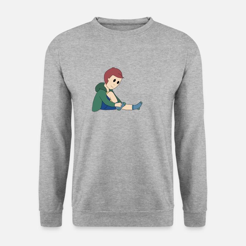 Anziehen von Socken - Unisex Pullover - Weißgrau meliert