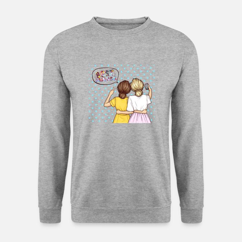 Beste Freunde - Unisex Pullover - Weißgrau meliert