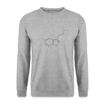 Molécule de sérotonine - Formule structurale colorée - Sweat-shirt Unisexe - gris chiné - Devant - Alina (178cm) & Michal (187cm)