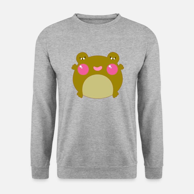 - Frosch. - Unisex Pullover - Weißgrau meliert