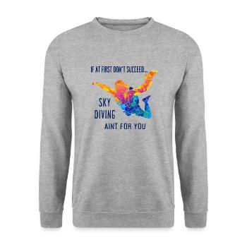 Skydive Skydiver Skydiver Freefall - Unisex Sweatshirt - salt & pepper - Front - Alina (178cm) & Michal (187cm)