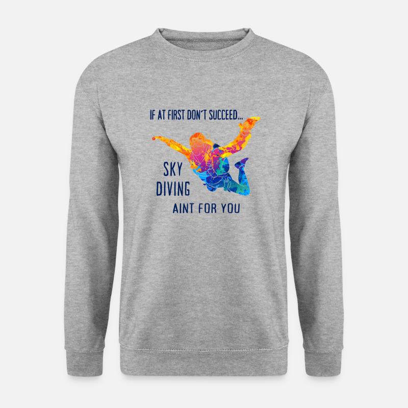 Skydive Fallschirmspringer Skydiver Freifall - Unisex Pullover - Weißgrau meliert