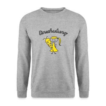 einschulung mädchen - Unisex Pullover - Weißgrau meliert - Vorne - Alina (178cm) & Michal (187cm)
