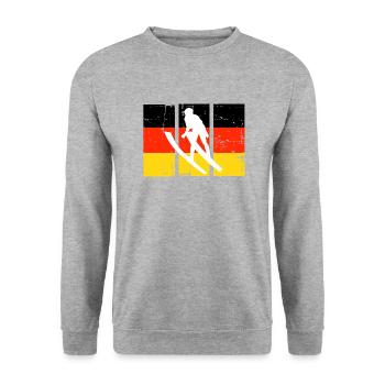 Saut à ski Sports d’hiver Allemagne - Sweat-shirt Unisexe - gris chiné - Devant - Alina (178cm) & Michal (187cm)