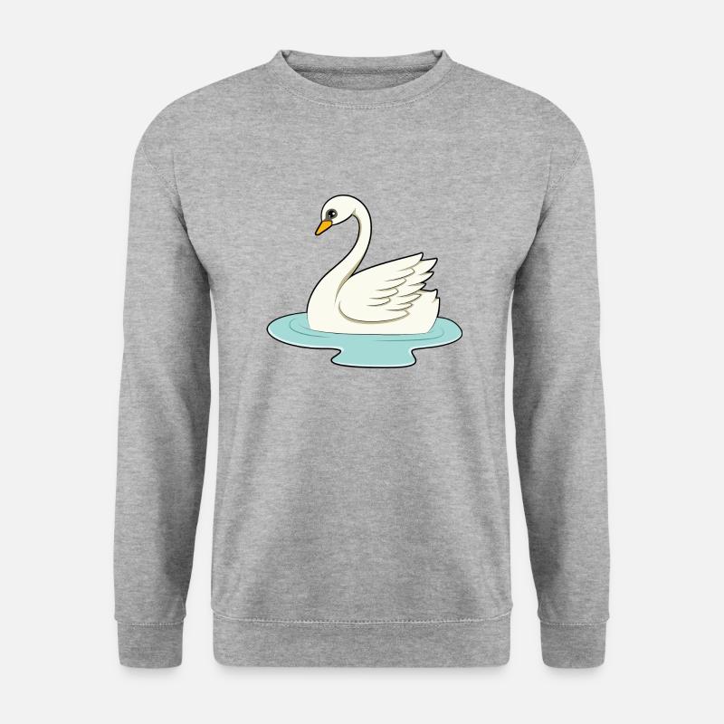 Schwan - Unisex Pullover - Weißgrau meliert