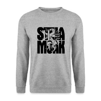 Steiamoak Geschenk Steiermark Wappen Steirer - Unisex Pullover - Weißgrau meliert - Vorne - Alina (178cm) & Michal (187cm)