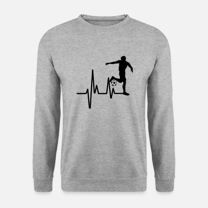 FUßBALLER IM HERZEN - Unisex Pullover - Weißgrau meliert