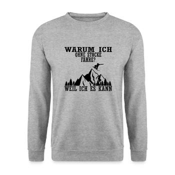 Snowboard Snowboarder - Unisex Pullover - Weißgrau meliert - Vorne - Alina (178cm) & Michal (187cm)