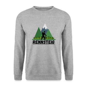 Rennsteig Thüringen Thüringer Wandern Berge Region - Unisex Pullover - Weißgrau meliert - Vorne - Alina (178cm) & Michal (187cm)