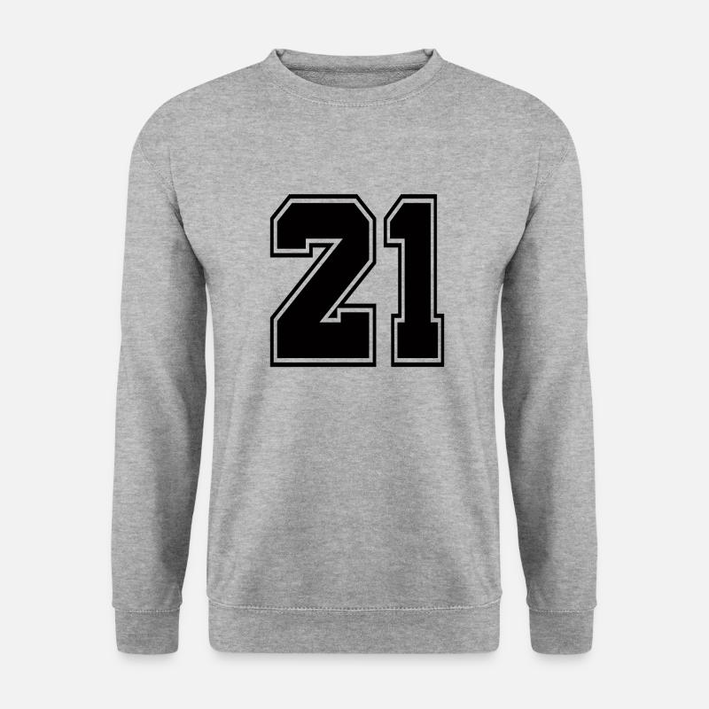 21 sport jersey trikot nummer, 21 rückennummer - Unisex Pullover - Weißgrau meliert