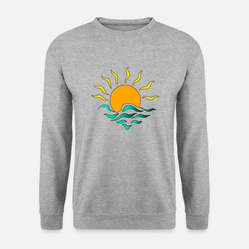 Sonne - Unisex Pullover - Weißgrau meliert