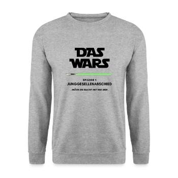 Das Wars | Junggesellenabschied | JGA | Poltern - Unisex Pullover - Weißgrau meliert - Vorne - Alina (178cm) & Michal (187cm)