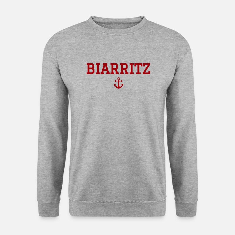 Biarritz Anker - Unisex Pullover - Weißgrau meliert
