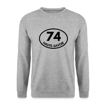 haute-savoie - Sweat-shirt Unisexe - gris chiné - Devant - Alina (178cm) & Michal (187cm)