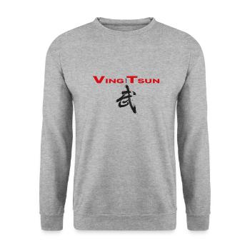 ving tsun kung fu chinesisch rot schwarz - Unisex Pullover - Weißgrau meliert - Vorne - Alina (178cm) & Michal (187cm)