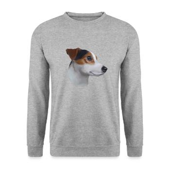 Jack Russell Terrier - Unisex Pullover - Weißgrau meliert - Vorne - Alina (178cm) & Michal (187cm)