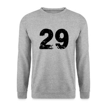 29 - Unisex Pullover - Weißgrau meliert - Vorne - Alina (178cm) & Michal (187cm)