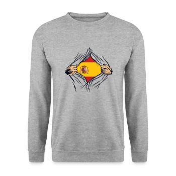 drapeau espagnol fier espagne - Sweat-shirt Unisexe - gris chiné - Devant - Alina (178cm) & Michal (187cm)
