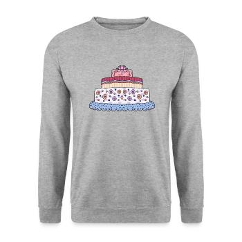 Kuchen - Unisex Pullover - Weißgrau meliert - Vorne - Alina (178cm) & Michal (187cm)