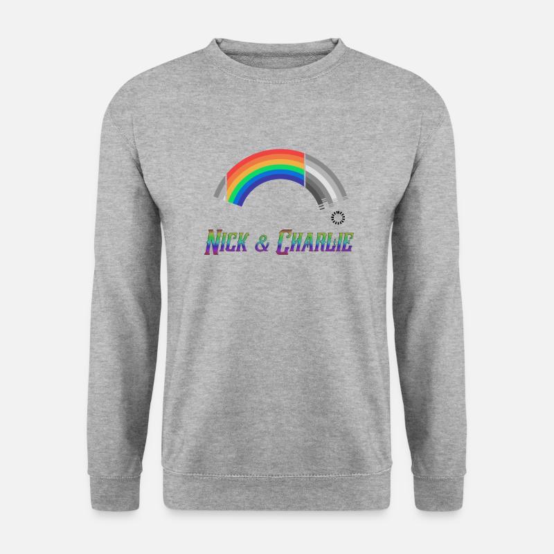 Heartstopper Regenbogen Nick und Charlie LBGTQIA+ - Unisex Pullover - Weißgrau meliert