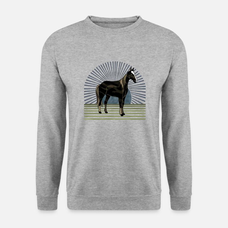 Pferd - Unisex Pullover - Weißgrau meliert