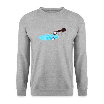 Ameise - Unisex Pullover - Weißgrau meliert - Vorne - Alina (178cm) & Michal (187cm)