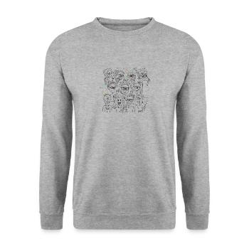 Alles gut-schwarz bunt - Unisex Pullover - Weißgrau meliert - Vorne - Alina (178cm) & Michal (187cm)