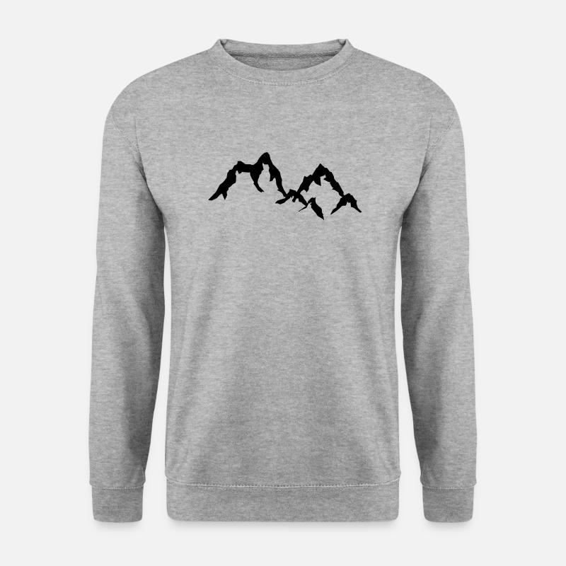 Berge - Unisex Pullover - Weißgrau meliert