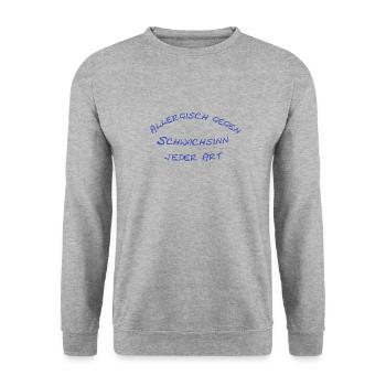 allergisch gegen Schwachsinn jeder Art - Unisex Pullover - Weißgrau meliert - Vorne - Alina (178cm) & Michal (187cm)