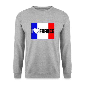 Ich liebe Frankreich - Unisex Pullover - Weißgrau meliert - Vorne - Alina (178cm) & Michal (187cm)