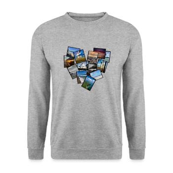 holiday vibes - Unisex Sweatshirt - salt & pepper - Front - Alina (178cm) & Michal (187cm)