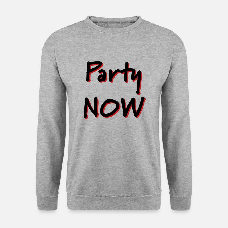 Party now - Unisex Pullover - Weißgrau meliert