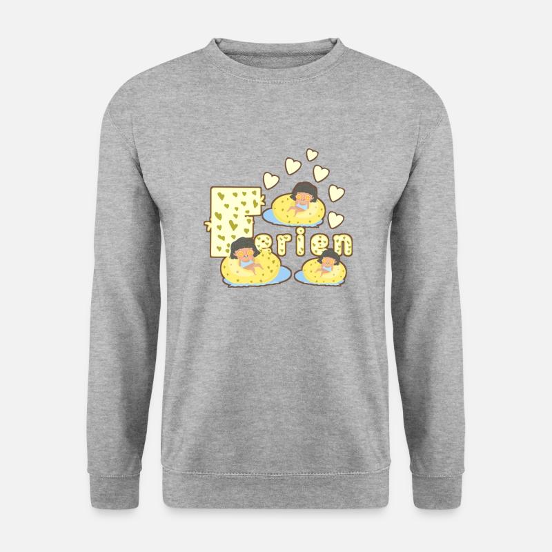 Ferien - Unisex Pullover - Weißgrau meliert