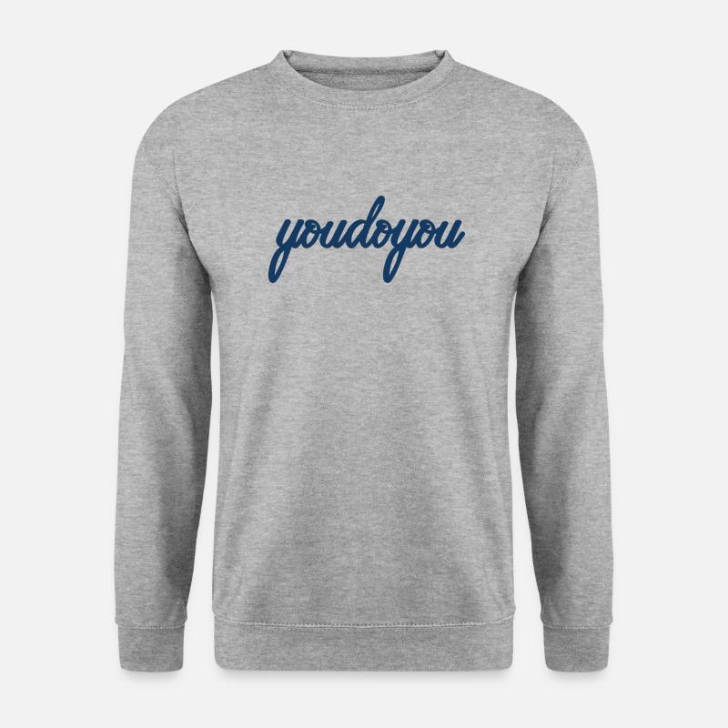 Youdoyou Print - Unisex Pullover - Weißgrau meliert