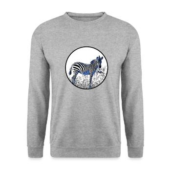 Zèbre - Sweat-shirt Unisexe - gris chiné - Devant - Alina (178cm) & Michal (187cm)