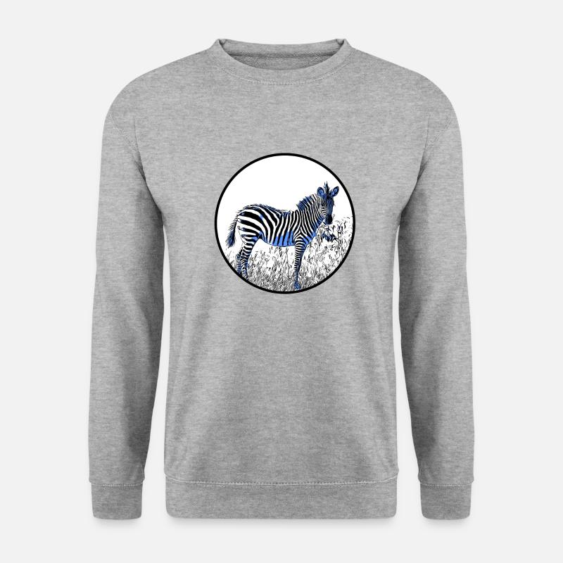 Zebra - Unisex Pullover - Weißgrau meliert