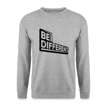 Soyez différent Logo Design - Sweat-shirt Unisexe - gris chiné - Devant - Alina (178cm) & Michal (187cm)