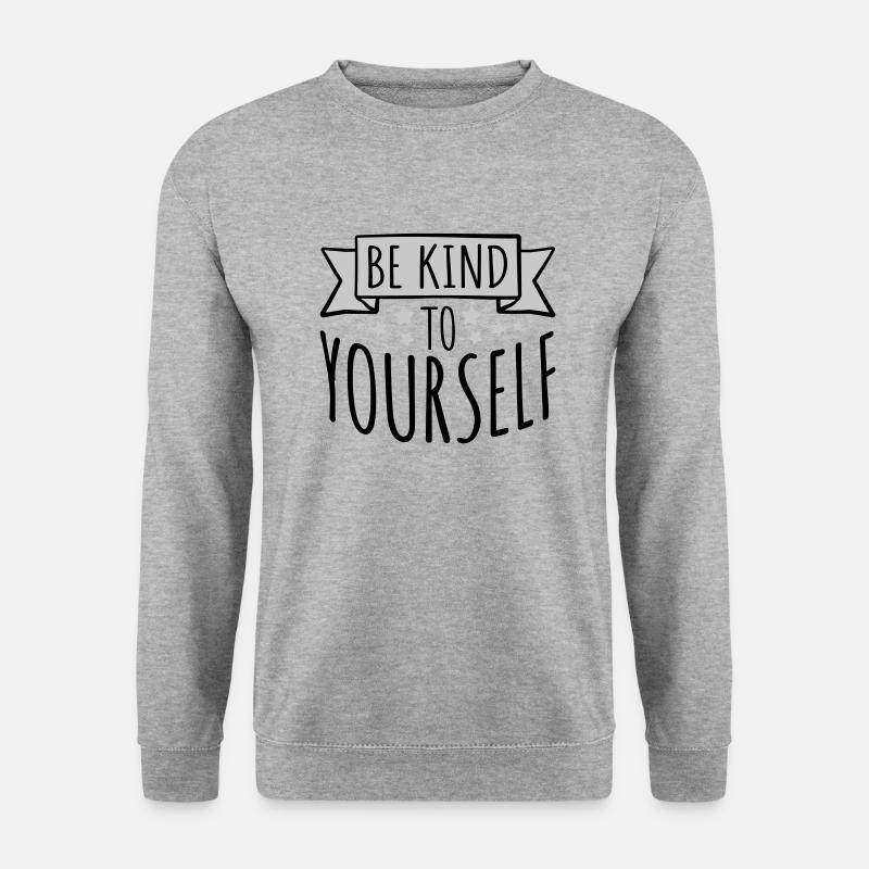 be kind to yourself - Unisex Pullover - Weißgrau meliert