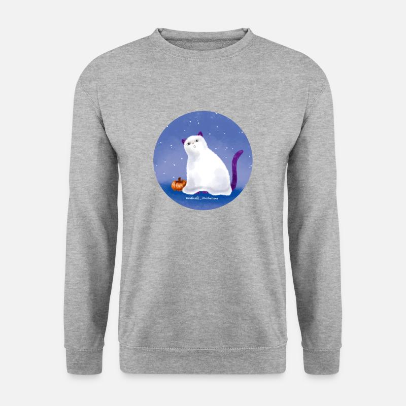 Booh Geist - Unisex Pullover - Weißgrau meliert