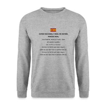 Himno nacional y real de España Marcha Real - Sweat-shirt Unisexe - gris chiné - Devant - Alina (178cm) & Michal (187cm)
