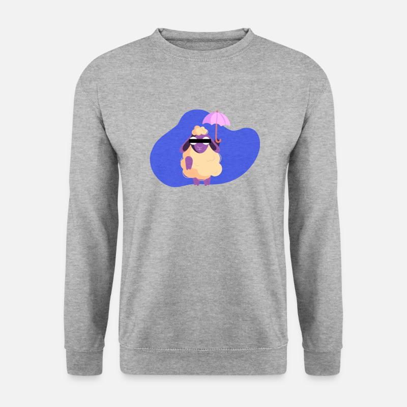 Cartoon Schaf - Unisex Pullover - Weißgrau meliert