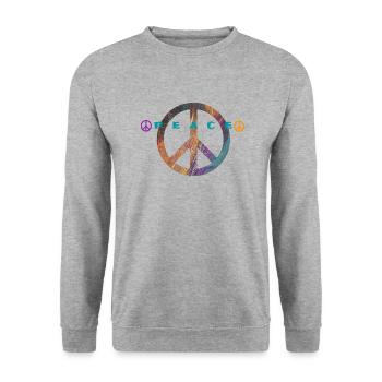 J’aime les vêtements / Paix - Sweat-shirt Unisexe - gris chiné - Devant - Alina (178cm) & Michal (187cm)