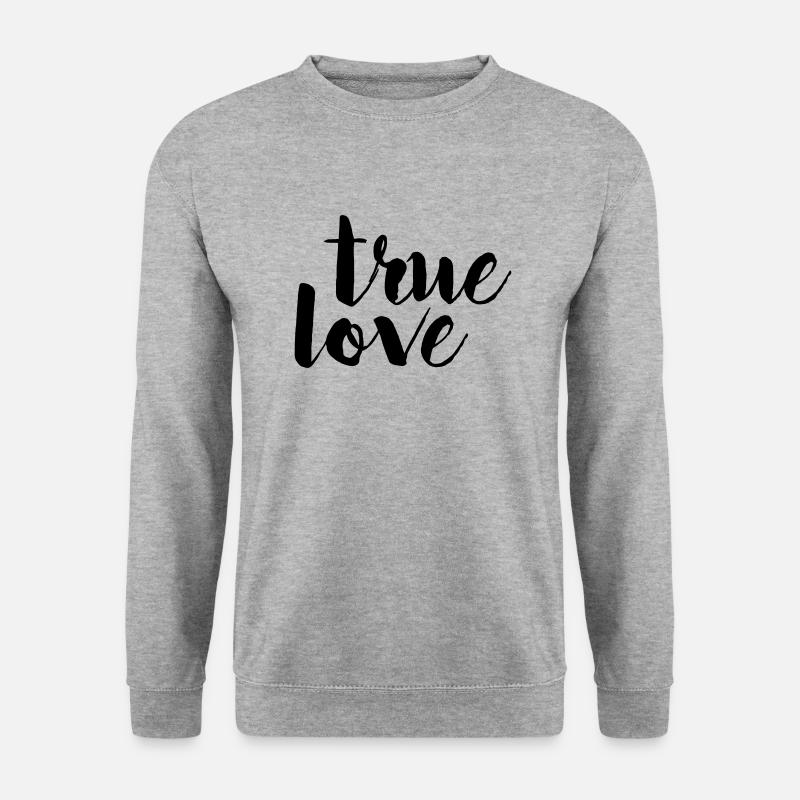 Wahre Liebe weiß einfaches Design-Geschenk - Unisex Pullover - Weißgrau meliert